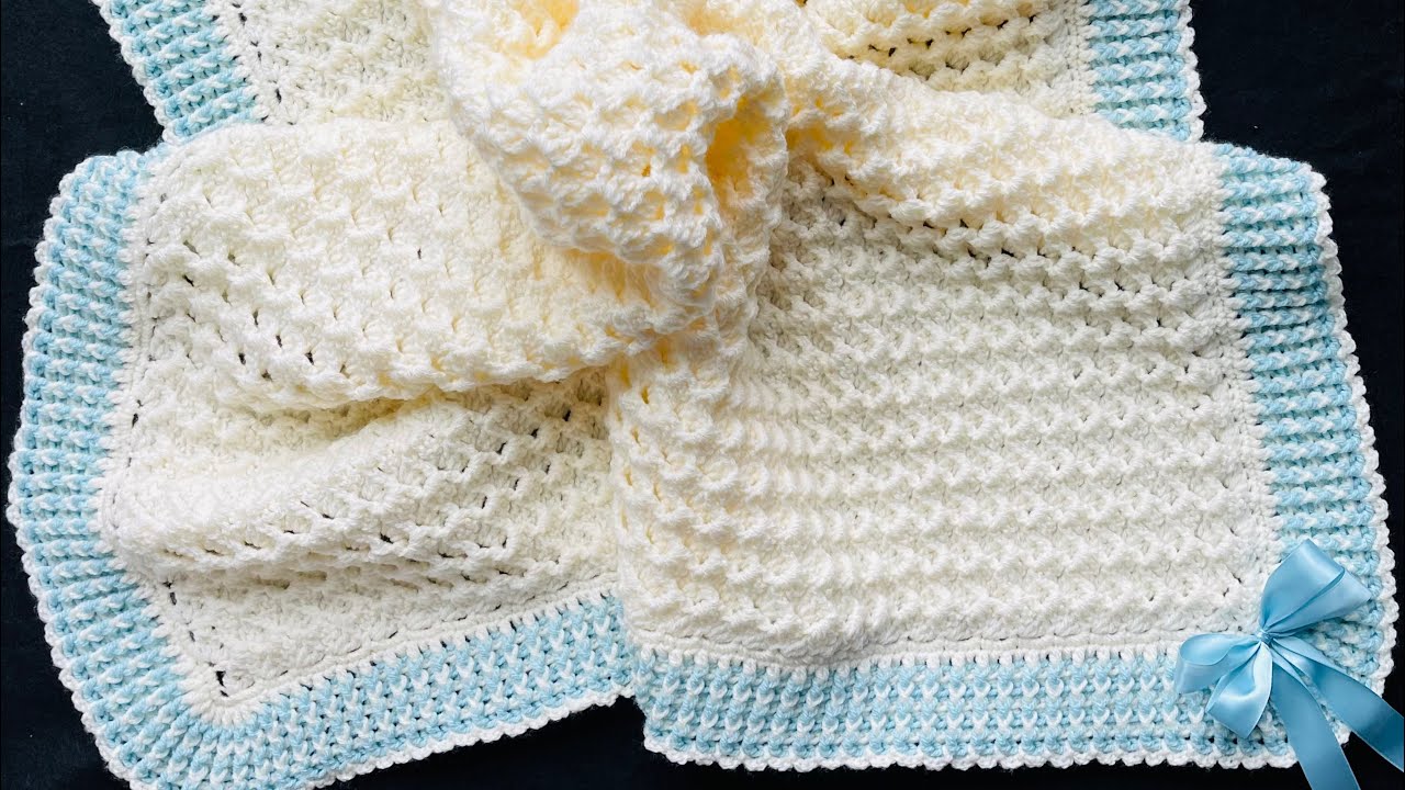 WOW 🤩 ES PRECIOSA!! Manta, colchita o sabanitas para bebe tejida a crochet paso a paso con orilla
