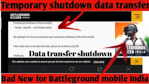 Data transfer shutdown problem , BGMI , Bad news for BGMI watch now you can