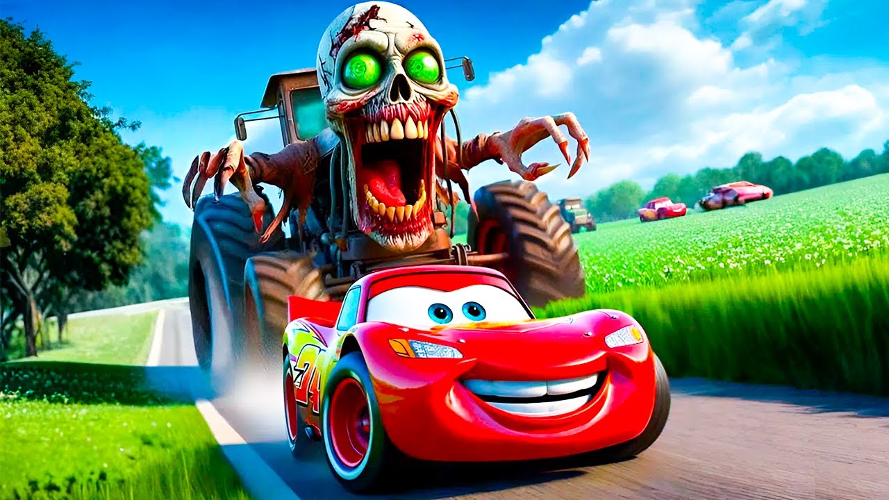 Big & Small vs Epic Escape McQueen VS ZOMBIE MACK TRUCK with LOGS and Train Eater CarsBeamNGDrive#12