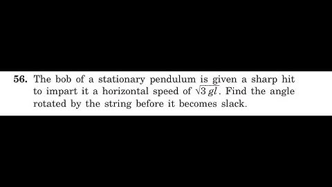 The bob of a stationary pendulum is given a sharp hit to impart it a horizontal speed of . Find the