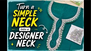 Zuhaib Sewing Craft is live Turn a Simple Neck into a Designer Neck | Easy Kundan Neck Design