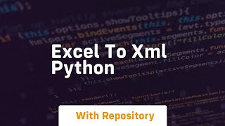 excel to xml python