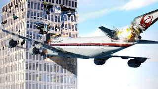 Airplane Crash Into The Building - System Failure! Emergency Landings   Besiege Plane Crash