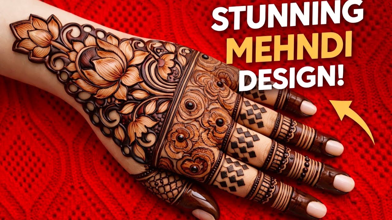 Computerized Lotus Mehndi Design 2026 🌸 | Easy Back Hand Mehndi for Eid & Wedding