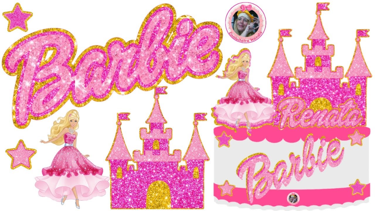 Topo Topper De Bolo Barbie Personalizado