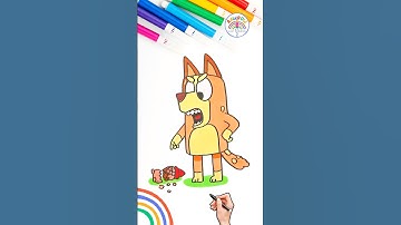 How to Draw Bluey | Bluey Angry Chilli Easy Drawing Tutorial 🌈 🐶 #bluey #draw #shorts #angry