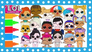 LOL Surprise Dolls Coloring Book Compilation LIL Sisters Eye Spy Makeover Glitter| HAPPILY SNOWBALL