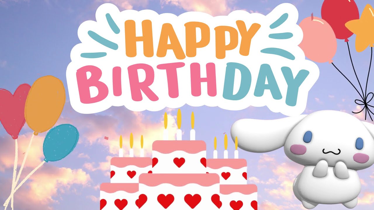 Cinnamoroll Birthday Song Video Background 🎉 Sanrio Birthday Song for Video