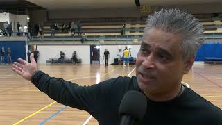 Reactie coach Anand Jagdewsing (HV/ Veerhuys) na 1e kwartfinale Play-Offs tegen Hovocubo