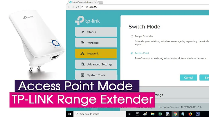 Cofigure ACCESS POINT mode on TP-LINK range extender | NETVN