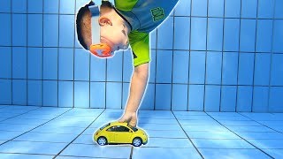 Diving down for VW Bug Toy Car | Swimming Underwater in Pool