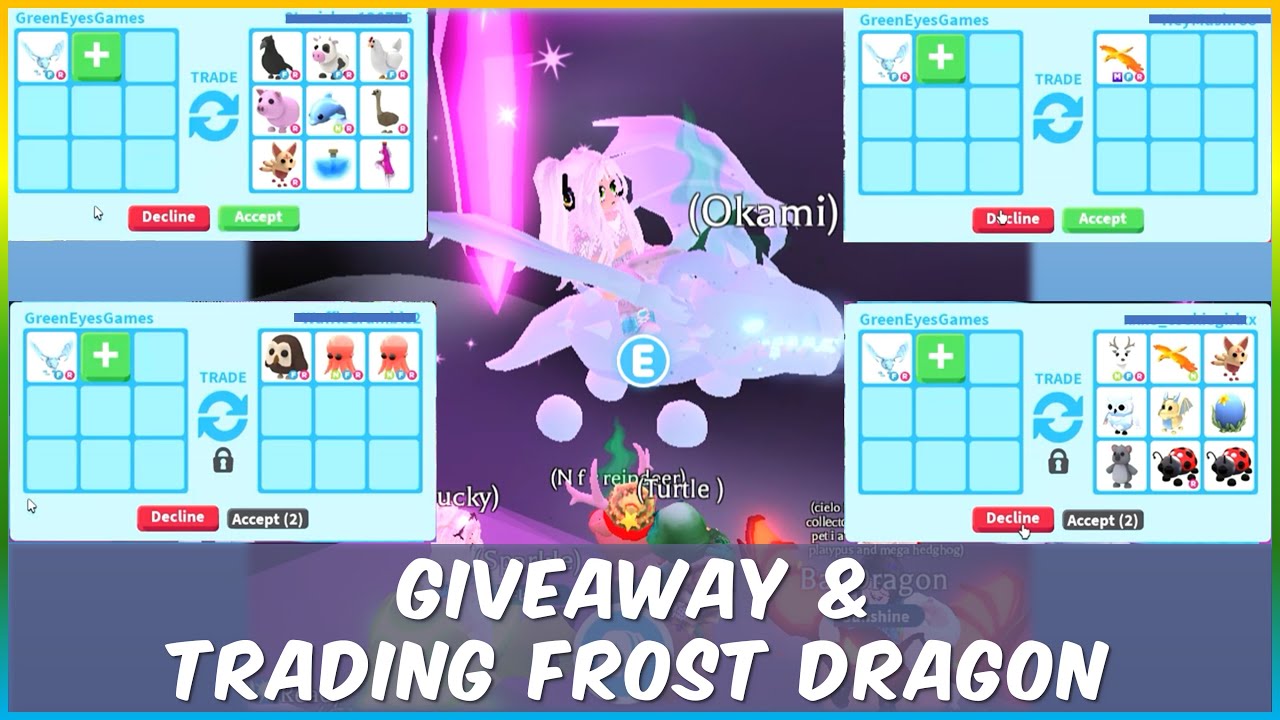 Frost Dragon In Inventory TRADING FROST DRAGON IN ADOPT ME 🎁 Adopt Me Giveaway 23rd Jan 2022 ...