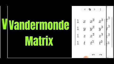 Vandermonde Matrix || Vandermonde determinant in bengali