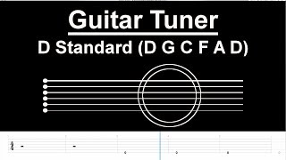 Guitar Tuner D Standard D G C F A D with Tab