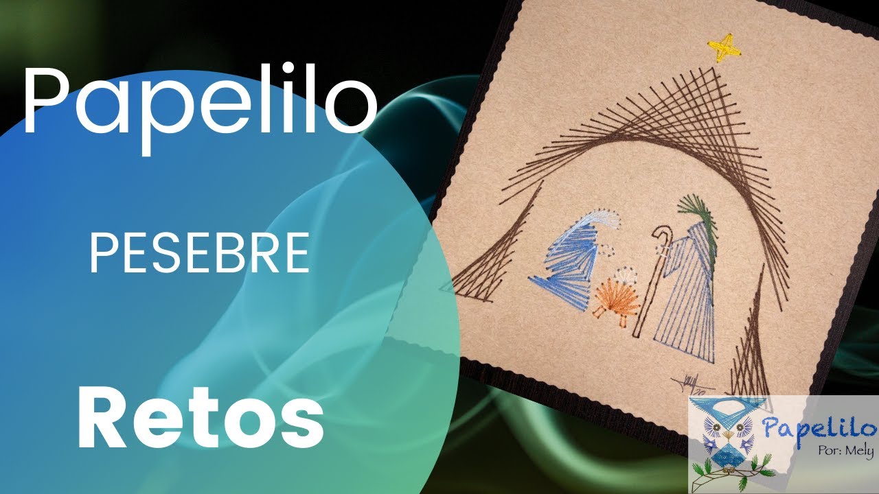 Pesebre bordado en papel con PAPELILO