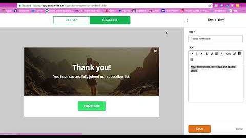 Mailerlite popup setup