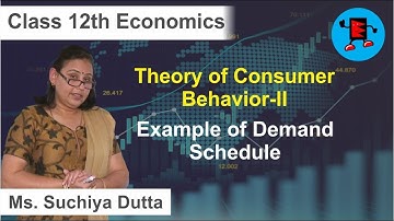 CBSE Class 12 Economics Theory of Cousumer Behaviour-II Example of Demand Schedule |Extraminds