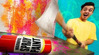 Spray Paint Can DESTRUCTION Challenge!!