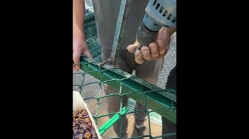 The process of fixing the guardrail net- Good tools and machinery make work easy