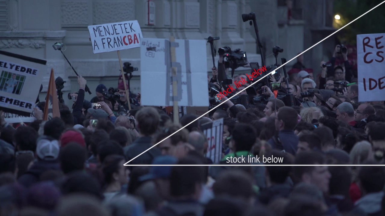 Budapest CEU demonstration - 4K - STOCK VIDEO stock video green screen