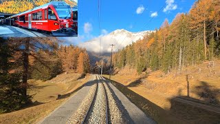 ★ 4K  Pontresina  ScuolTarasp late autumn cab ride, Switzerland [11.2020]