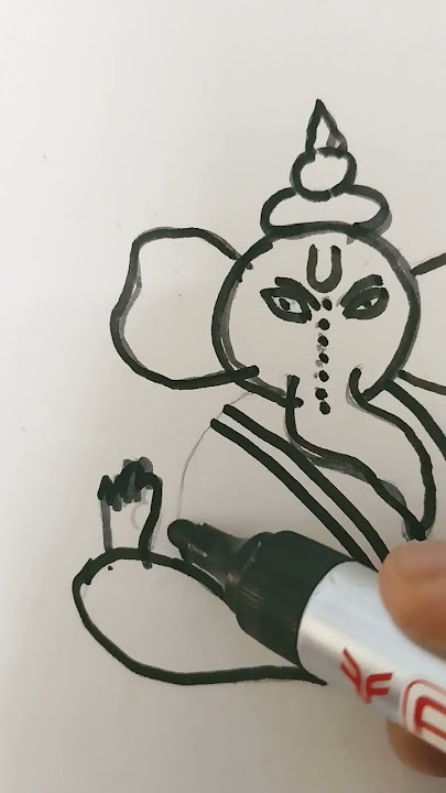 quick simple and easy drawing of lord Ganesha