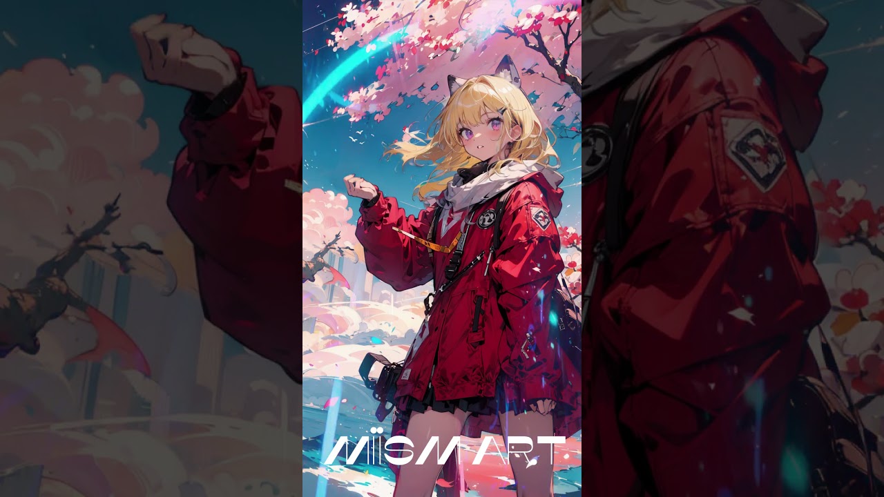 【AI GIRL】Blonde hair and red coat
