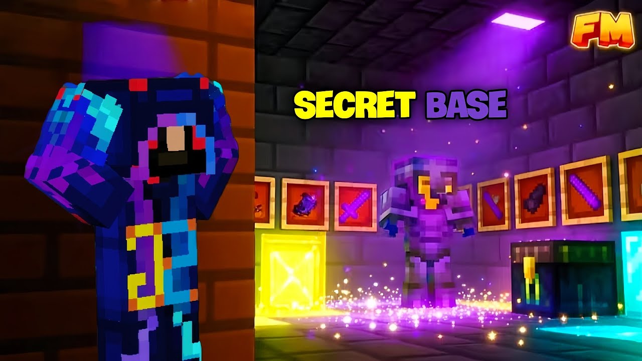 I build my secret base in fire mc server - YouTube