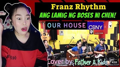 Franz Rhythm - OUR HOUSE_( csny) COVER By: Father & Kids  FAMILY BAND | REACTION 😱