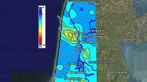 Surface deformation in the Alkmaar region, 2D animation