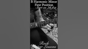 B harmonic minor scale first position guitar