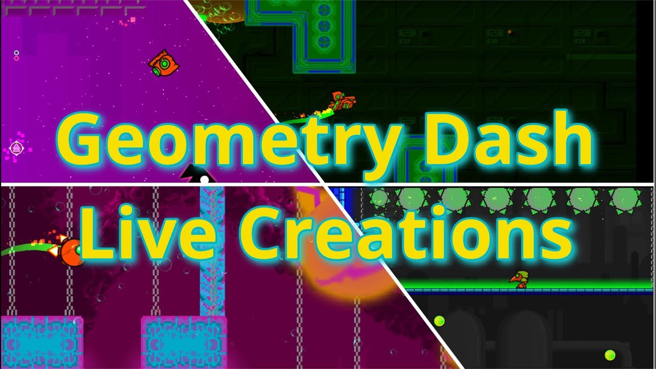 Playing, and Making Geometry Dash Levels Live 4. - YouTube