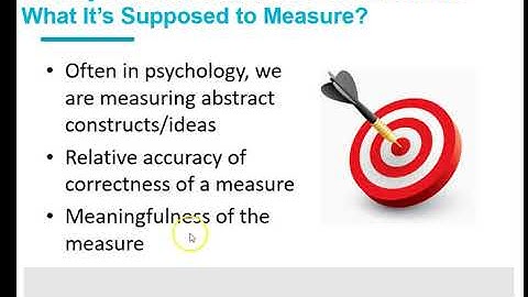 Psy 301 Chapter 5 Identifying Good Measurement