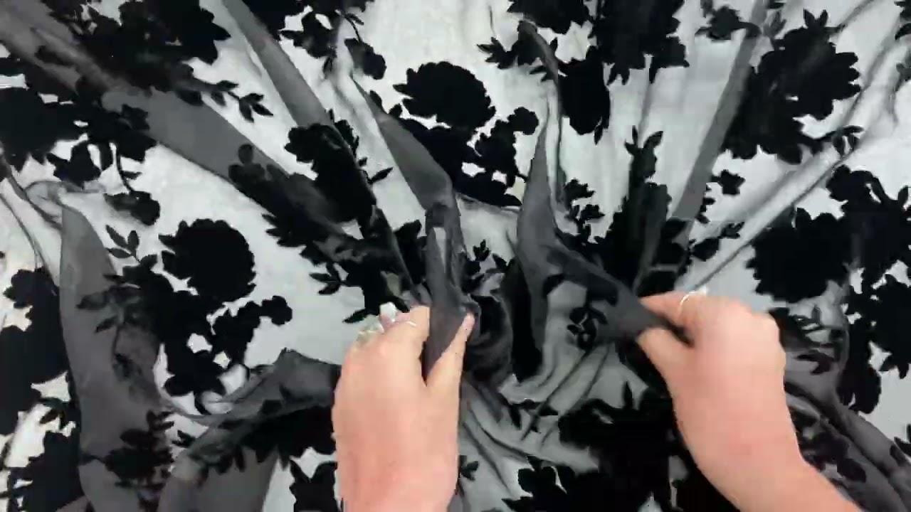 Witches Rose Viscose Blend Burnout Velvet 