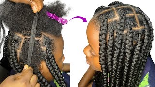 Easy Knotless Box Braid Technique! In 2 hours!! No Feedin method❌