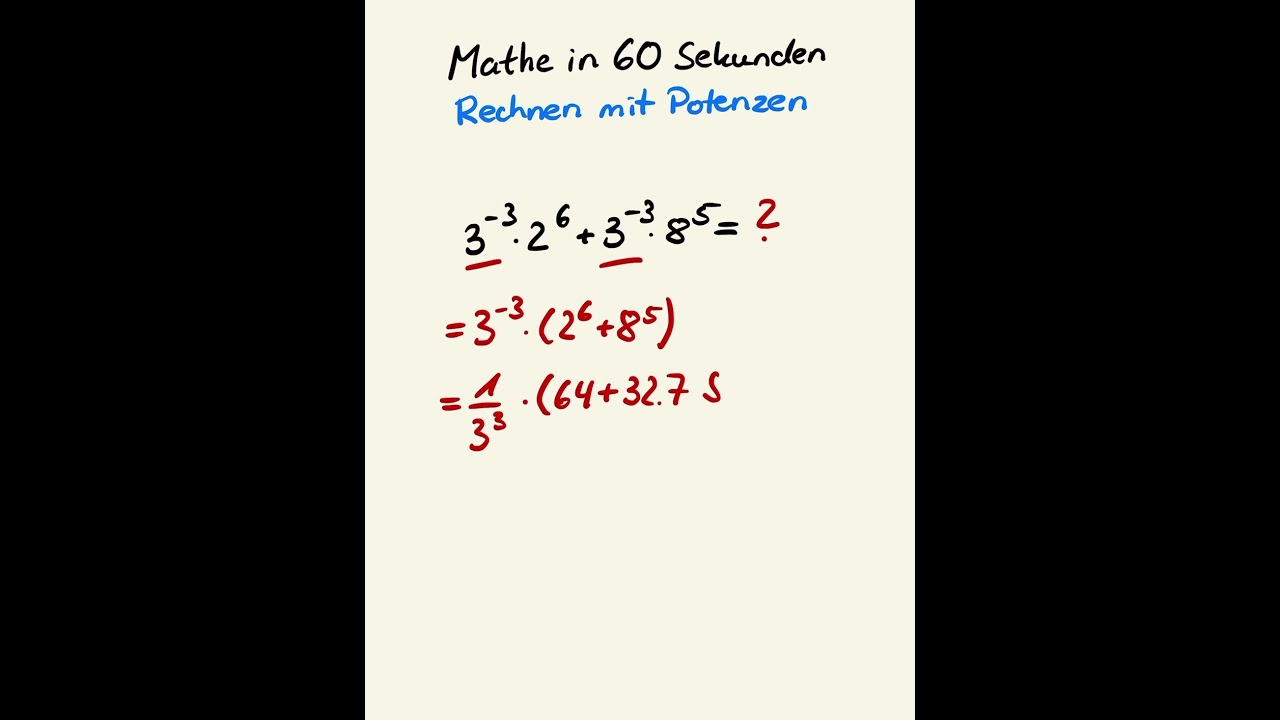 Potenzen geschickt berechnen.