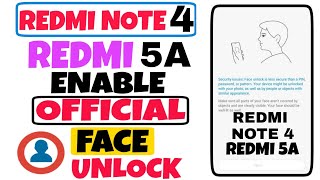 Redmi Note 4Redmi 5A Enableface Unlock No Root Full Details Ft. Tnvj