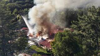Video of today's multi-alarm fire at the Kaiser Estate property in Lafayette, Calif.