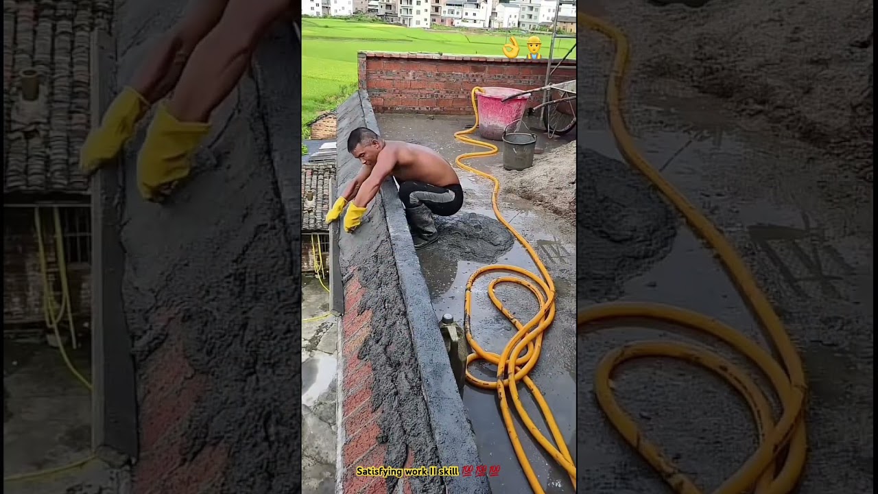 Plastering awning roof method