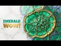 These Emerald & Gold Fluid Art Cells Will Make You Say WOW!
