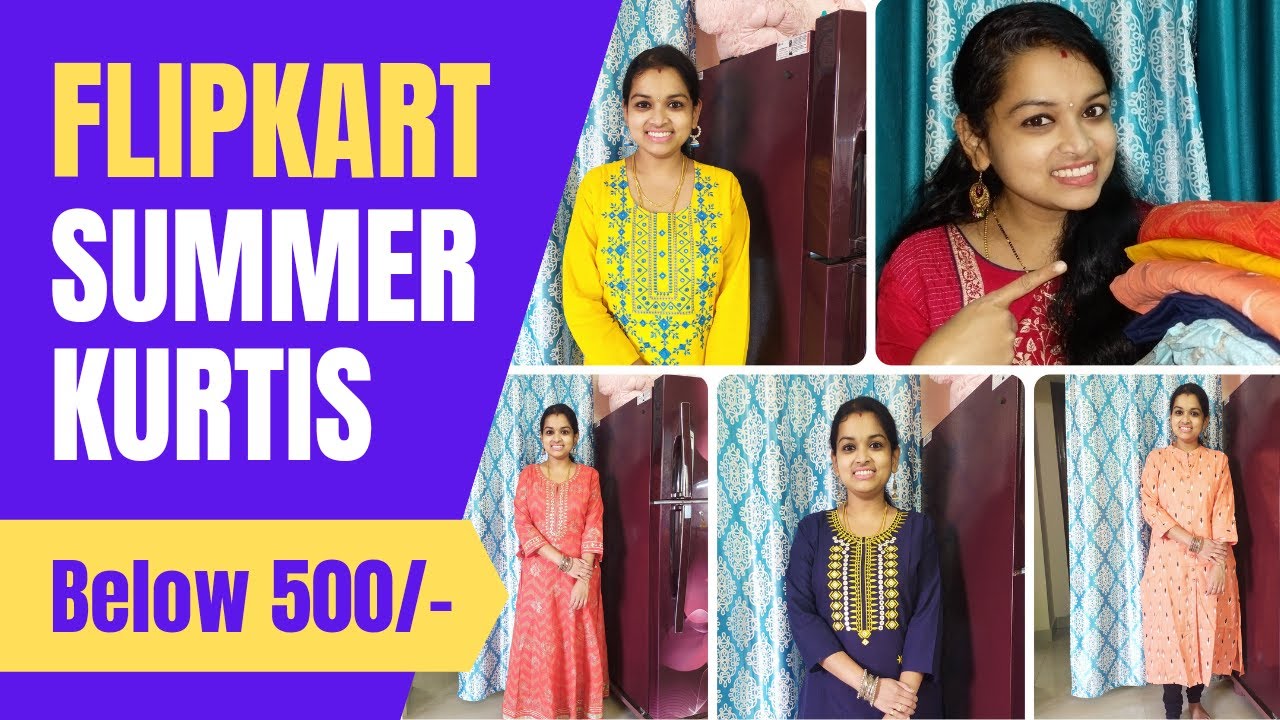 Flipkart Summer Kurti Haul under 500 | Affordable kurtis below 500 |  Divya's Castle - YouTube