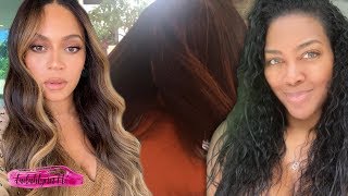 Ms Tina Shows Off Beyonce's Long NATURAL Hair & Kenya Moore Jumps In, Shows Her REAL Hair Too!