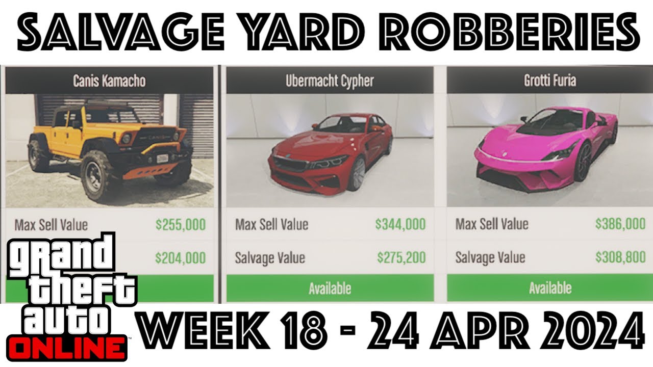 Apr 18 24 2024 Salvage Yard Robberies GTA Online YouTube 