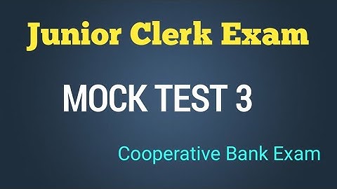 Mock Test 3 For Junior Clerk Exam/Cooperative Bank Exam.Ep:386