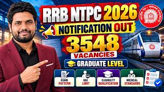 Rrb Ntpc 2026 Notification Out 3548 Vacancies Graduate Level Complete Details