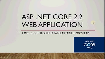 9. ASP .NET Core: Table and BootStrap