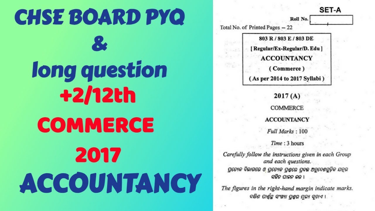 +2 CHSE BOARD Commerce  #accounting #chsecommerce #chseodisha #chseboardexam #chseboardodisha