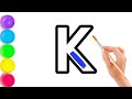 Belajar Huruf ABC untuk Balita | Cara Menggambar dan Mewarnai Alphabet Huruf &quot;K&quot; #48