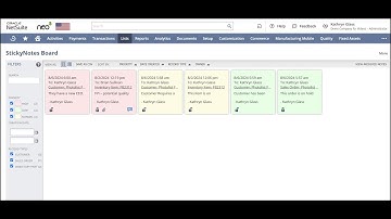 Sticky Notes from Oracle NetSuite