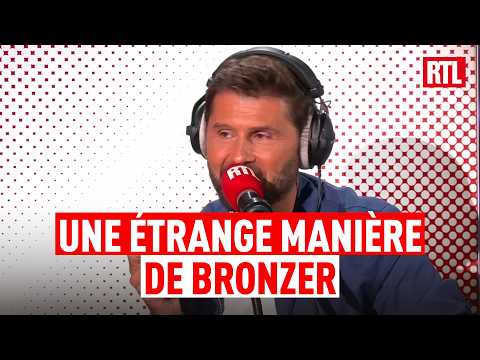 Christophe Beaugrand reacts to Caroline Diament's tanning tip